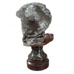 bust of a woman with a hat
