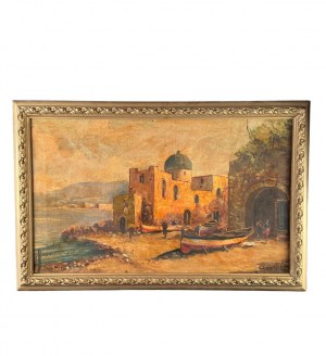 UNIDENTIFIED SIGNATURE, Coastal View with Boats