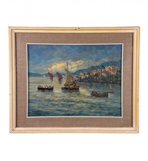 UNIDENTIFIED SIGNATURE, Marine view with boats