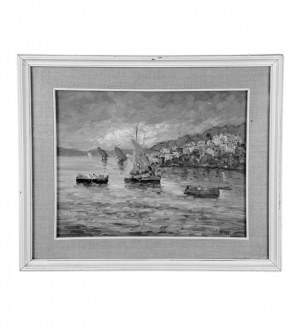 UNIDENTIFIED SIGNATURE, Marine view with boats