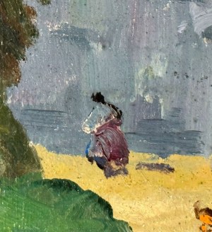 Leon Giuseppe Buono, Krajobraz z chłopami - Leon Giuseppe Buono