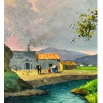 Leon Giuseppe Buono, Krajobraz z chłopami - Leon Giuseppe Buono