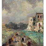 DI MARINO, Pejzaż z postaciami - Francesco Di Marino