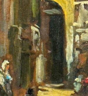 A. DE SIMONE, Wnętrze katedry i sprzedawca owoców - A. De Simone