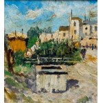 V. COLUCCI, Street with figures - V. Colucci