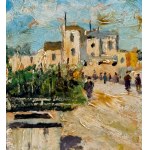 V. COLUCCI, Street with figures - V. Colucci