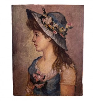 UNIDENTIFIED SIGNATURE, Young Woman with a Hat