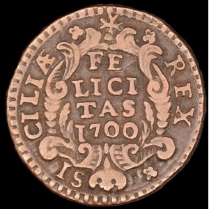 Italy. Kingdom of Sicily 1 Grano Carlos II 1700 Rare