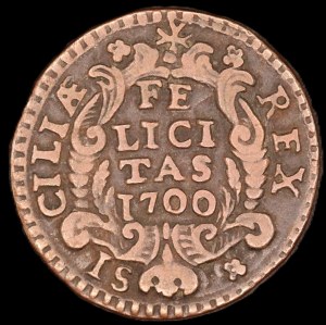 Italy. Kingdom of Sicily 1 Grano Carlos II 1700 Rare