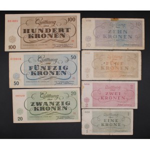 Czechoslovakia. Theresienstadt Ghetto Full Set 1-100 Kronen 1943