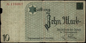 Poland. 1940 Lodz Ghetto 10 Marek No Watermark Numeral 1