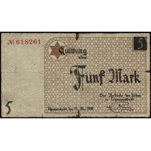 Poland. 1940 Lodz Ghetto 5 Marek Red Serial 618261