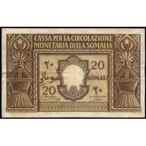Italian Somaliland. 20 Somali 1950 Prefix A 018