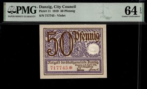 Danzig. 50 Fenigow 1919 Violet