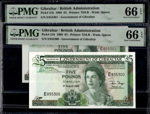 Gibraltar. 5 liber 1988 po sobě jdoucích párů