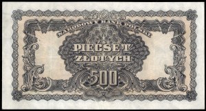 Polsko. 1944 500 Zlotých Předpona AO Bardo Rzadka