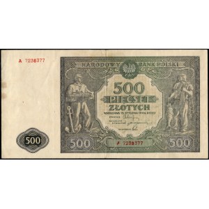 Poland. 1946 500 Zlotych Prefix A 1st Series