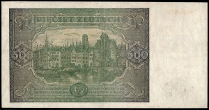 Polsko. 1946 500 Zlotých Předpona Dz Náhradní série