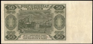 Poland. 1948 50 Zlotych Prefix A 7 Digits Scarce 1st Series