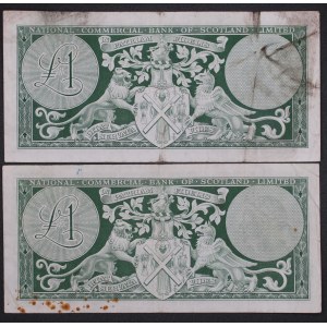 Scotland. Commercial Bank 1 Pound 1962 1963 2 Pieces