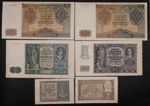 Poland. 1940 1941 1 2 20 50 100 Zlotych Set 6 Pieces