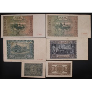 Poland. 1940 1941 1 2 20 50 100 Zlotych Set 6 Pieces