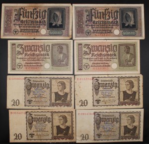 Germany. Third Reich 1942 1943 50 20 & 5 Reichsmark 14 Pieces