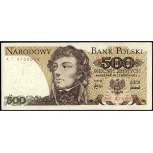 Poland. 1976 500 Zlotych Prefix AT
