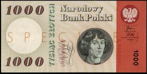 Poland. 1965 1000 Zlotych Prefix A WZOR Specimen