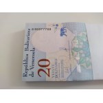 Venezuela. 20 Bolivares 2018 Bundle ERROR Print 100 Pieces