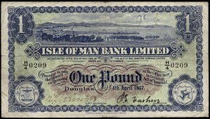 Ostrov Man. IM Bank 1 libra 1943 Douglas