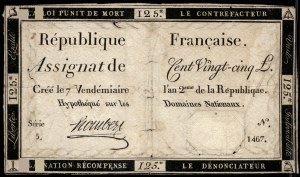 France. 25 Livres 1793 An 2 Assignat Serie 5 Rare