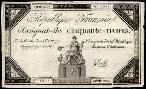 France. 50 Livres 1796 An 4 Assignat Serie 2225
