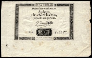 France. 10 Livres 1796 An 4 Assignat Serie 14222