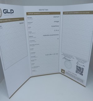NATURAL DIAMOND 0.15 CT. CERTIFICATE
