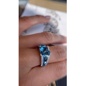 PIERŚCIONEK 18 CT ZŁOTO 8 GRAM. WYCENA: 3690 $ USD. DIAMENTY NATURALNE VS