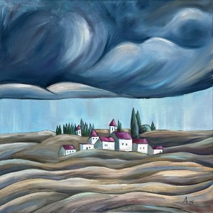 Anna Kołakowska, Houses on a hillside, 2025