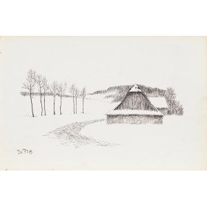 Frantisek Xaver HARLAS (1865-1947), Chata w zimowej scenerii, ok. 1913