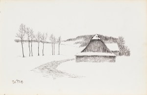 Frantisek Xaver HARLAS (1865-1947), Chata w zimowej scenerii, ok. 1913