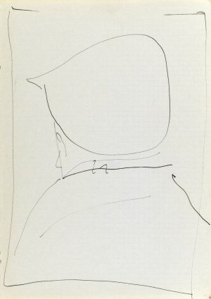 Jerzy PANEK (1918-2001), Busta muže v čepici na zádech - autoportrét, 1963