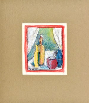Eugeniusz TUKAN-WOLSKI (1928-2014), Martwa natura z flaszkami na stole