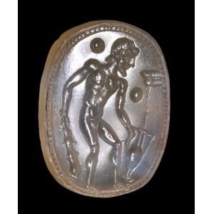 An etruscan chalcedony intaglio. Hercules.