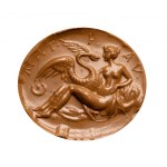 A large Roman carnelian intaglio. Leda with the swan