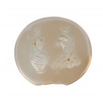 A Roman agate intaglio. Canopus vase with a bust of Horus.
