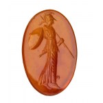 A Roman carnelian intaglio. Athena.