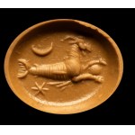 A Roman agate intaglio. Seagoat with astrological attributes.