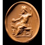 A Roman carnelian intaglio. Seated Zeus.