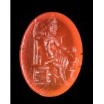 A Roman carnelian intaglio. Seated Zeus.