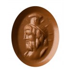 A Roman agate intaglio. Bust of Zeus Serapis.