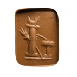 A Roman rectangular carnelian intaglio. Fountain.
